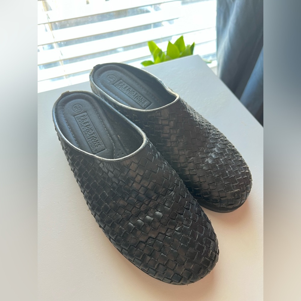 Leather Woven Clogs